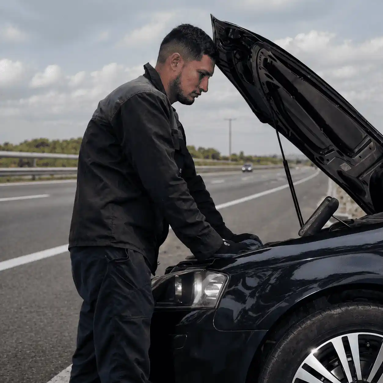 Técnico automotriz revisando vehículo en Bogotá